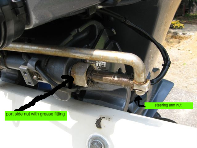 Replace steering cable outboard motor